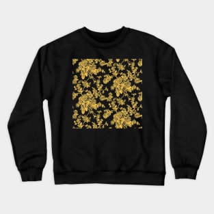 Toile, Sunflower Yellow Roses Pattern Crewneck Sweatshirt